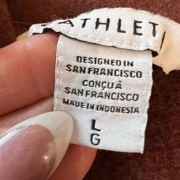 Athleta cropped sweatshirt jacket. Brown. Size L. - Picture 6 of 8